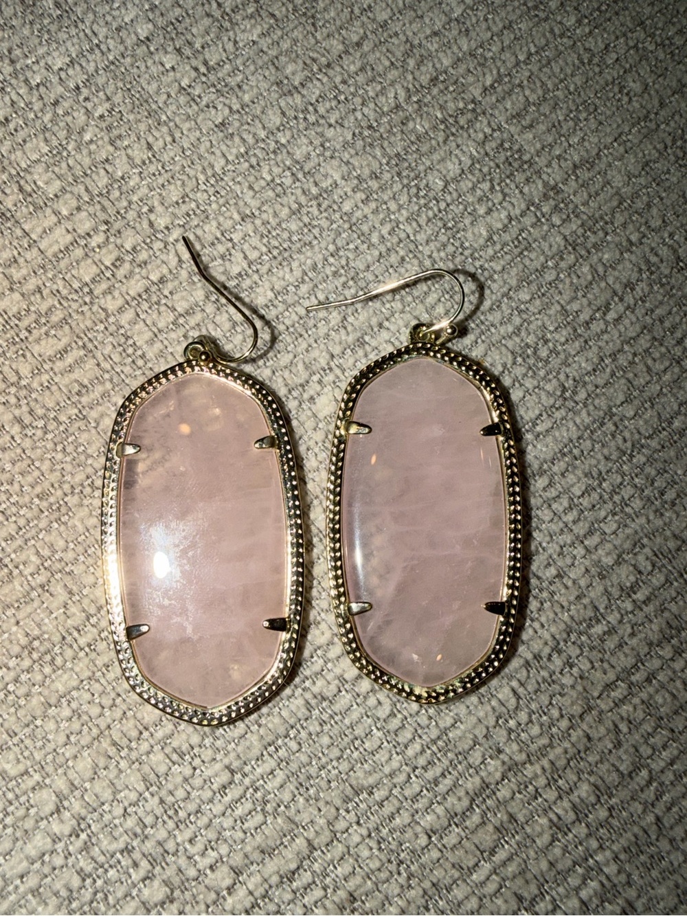 Kendra Scott Danielle Rose Quartz Gold Drop Earrings